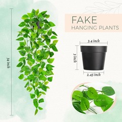 Der Rose 1Pcs 34» Fake Hanging Plants 34″-Fake Pothos, Black-fake Pothos