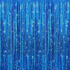 2 Pack Royal Blue Foil Fringe Curtains 3.3×9.9ft – Tinsel Backdrop for Parties,