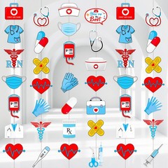 Nurse Graduation Party Hanging Garlands 8Pcs School Multi Color