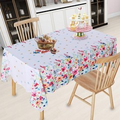 LUSHVIDA Easter Fabric Rectangle Table Cloth 60 x 84 Inch Polyester Easter Fl…