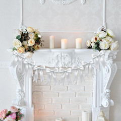 2 Strings of 16PCS White Bow Garlands Banner Decoration,Pre-Strung Satin Ribbon