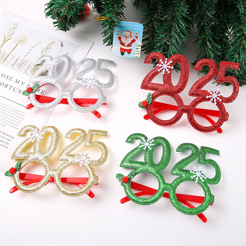 2025 New Year Party Eyeglass Glasses Frames Christmas Decor Ornament Accessories