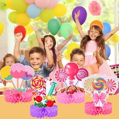 Candyland Party Table Decorations 9pcs 9 Count (Pack of 1), Pink