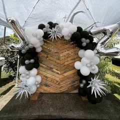 Black and Silver Balloons, 60pcs 12 Inches Black White Silver Confetti Balloo…