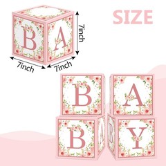 Pink Baby Shower Boxes Decorations 4 Baby Shower Centerpiece Boxes Gender Reveal