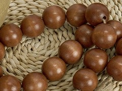 Extra Large Wood Bead Garland Brown with 1.6″ Diameter Wooden Beads and Tassels,