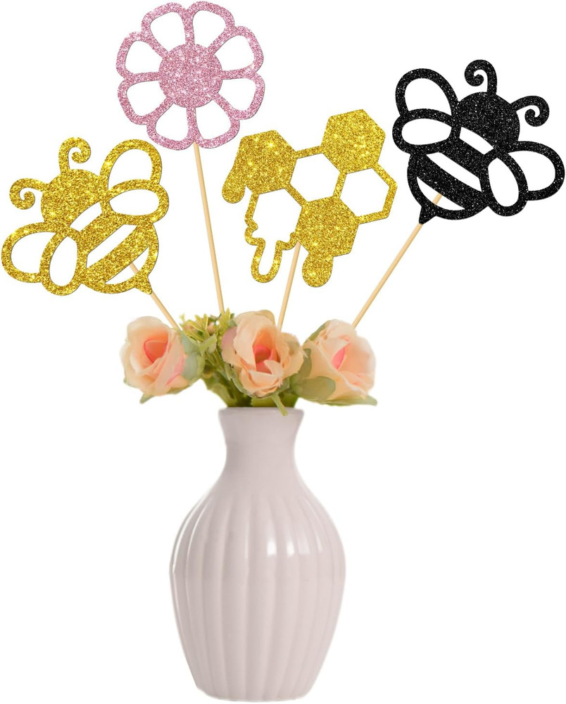 Honey Bumble Bee Centerpiece Sticks – Baby Shower Wedding Bridal Shower Party Ce