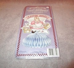 90s Vintage Easter Bunny Angel Honeycomb Table Centerpiece Decoration Basket NEW