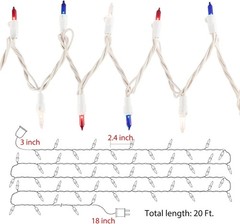 Waterproof Patriotic String Lights – 100 Incandescent Bulbs for Parties