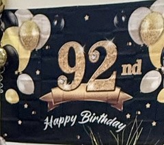 Happy 92nd Birthday Banner Backdrop – 92 Birthday Party Decorations Supplies …
