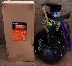 Halloween Decoration 1.4 ft 17″ Animated Witches Light Cauldron Presence New