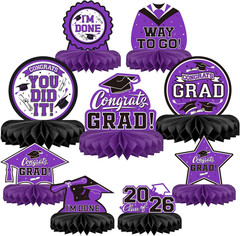 9PCS Graduation Party Decorations Class of 2026 Congrats Grad Table Centerpiece