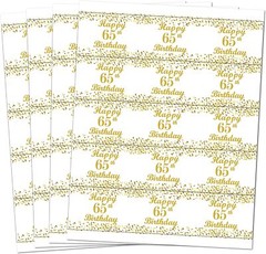 65th Birthday Water Bottle Labels; Set of 20 Waterproof Water Bottle Wrappers
