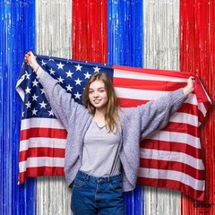 XtraLarge Red White and Blue Streamers – 3.2×8 Feet, Pack of 2 Red and Blue Deco