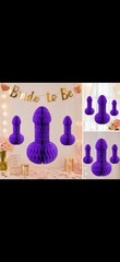 Purple Bachelorette Party Decorations 3PCS Honeycomb Hanging Decor 1 L + 2 S