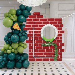 Green Turtle Party Decorations Cartoon Turtle Birthday Party Banner Red Brick…