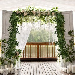 Fake Greenery Garlands Artificial Silver Dollar Eucalyptus Garland in Grey Green