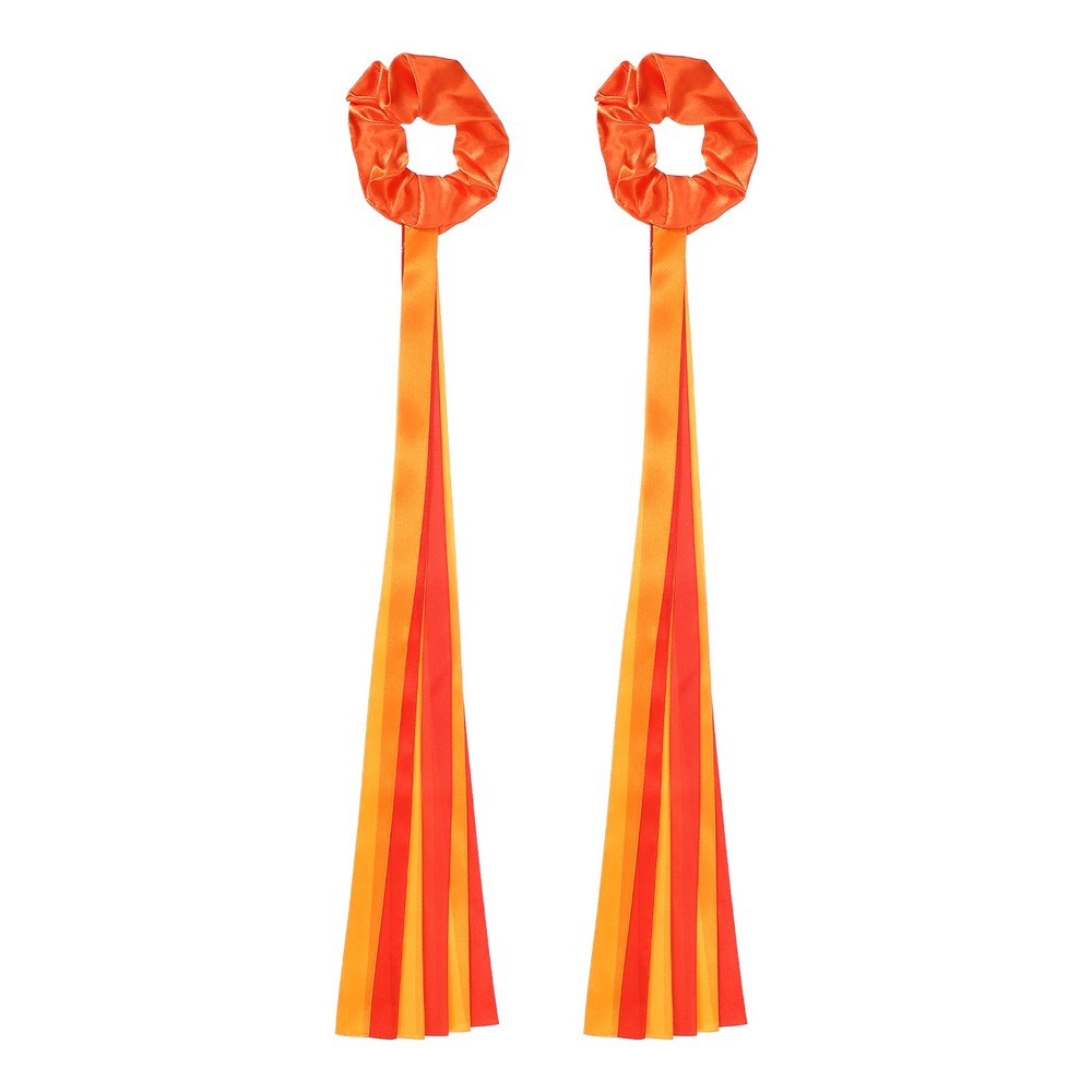 Rainbow Dance Ribbons, Wrist Streamers 20″ & 2 Pcs & Red & Orange