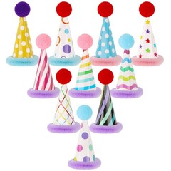 Atiloy Mini Party Hats for Stuffed Animals Figures Cute Cake Cone Birthday Pa…