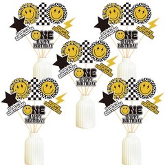 Ctosree 30 Pcs One Happy Dude 1st Birthday Party Centerpiece Sticks Smile…