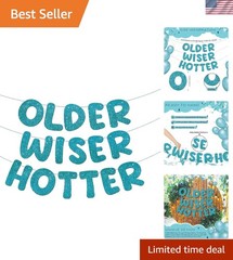 Funny Teal Glitter Birthday Banner Set – Pre-Strung for Effortless Celebrations