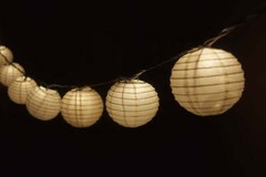 4″ Beige / Ivory Round Paper Lantern, Even Ribbing, Hanging Decoration (10 Pack)
