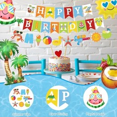 Summer Pool Beach Party Decorations, Splash Birthday Bash Party Supplies Trop…