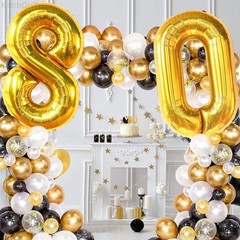 , Giant Gold 80th Balloons – 40 Inch | 80th Decorations For & Men | 80th Ball…