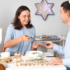 Passover Wooden Sign Decor Seder Jewish Holiday Centerpiece 7.5 Inch Table
