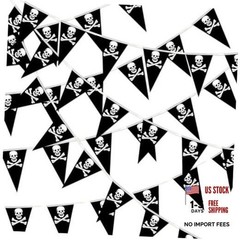 52.5 Ft Pirate Banner, Pirate Party Decorations Birthday Halloween Black