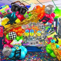 90S 80S Disco Theme Party Decorations, 171Pcs Balloon Arch Kit with Retro Disco