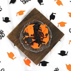 200 PCS Orange Black Graduation Confetti Class Of 2026 Glitter Table Scatter
