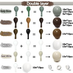 Dusty Green Nude Balloon Arch Double Sage Green Brown Beige White Sand Cream …