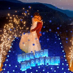 2051 Pcs Proposal Decorations Kit 15 Will You Marry Me Sign Luminary Paper Ba…