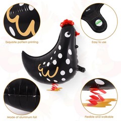 6 PCS Walking Chicken Balloons, Aluminum Foil Chicken Party Decorations White…