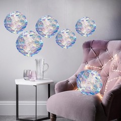 Iridescent Honeycomb Ball Decorative Hanging Ornaments Foil Ceiling Flowers