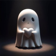 Middle Finger Cute Ghost Statue Scary Ghost Figurines Halloween Decorations JQ