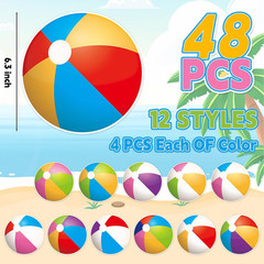 48Pcs Beach Ball Cutouts Summer Bulletin Board Decorations Colorful Beach Ball P