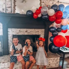 Red White Blue Balloons, 60pcs Pearl Navy Light 12 inch 60pcs Red Blue White