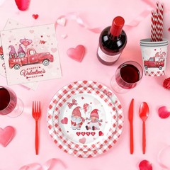Love-Themed Disposable Tableware Kit For Valentine’s Day Celebrations & Parties