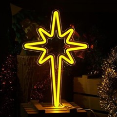 Christmas LED Sign Neon Light Bedside Night Lamp Room Home Wall Decor Lights USB