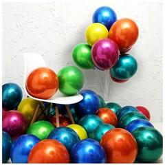 Metallic colored balloons 50 pcs 10 inch multicolor balloons Double layer col…