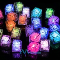 12Pcs Waterproof LED Light Up Ice Cubes for Drinks Colors Flashing Glow in Water