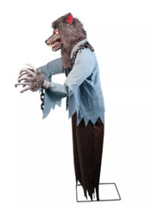 6′ Swiping Arm Werewolf Animated Halloween Decor Growls and howls