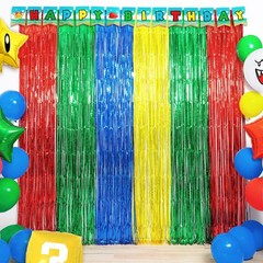 Super Bros Birthday Party Decoration, Including 2Pack Red Green Blue Yellow F…