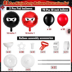 2 Sets Ninja Party Decorations Ninja Adjustable Balloon Column Stand Kit Meta…