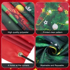 Christmas Front Door Cover Xmas Tree Door Cover Banner Merry Christmas Door H…