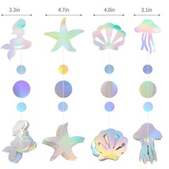 Iridescent Mermaid Birthday Party-Decorations Garland – 80FT Little Mermaid Them
