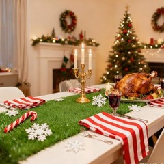 Artificial Grass Table Runner 72 Inches – Green Fake Grass Turf 12 x 72 Inches