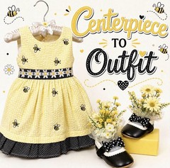 Daisies & Bees Centerpiece Dress For Baby Shower, Little Girl Celebration